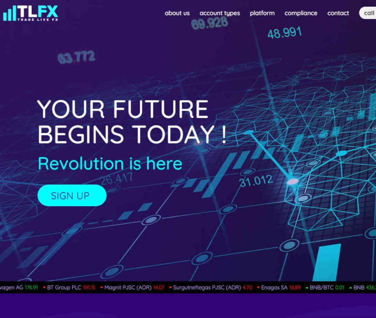 Página web de TradeliveFX