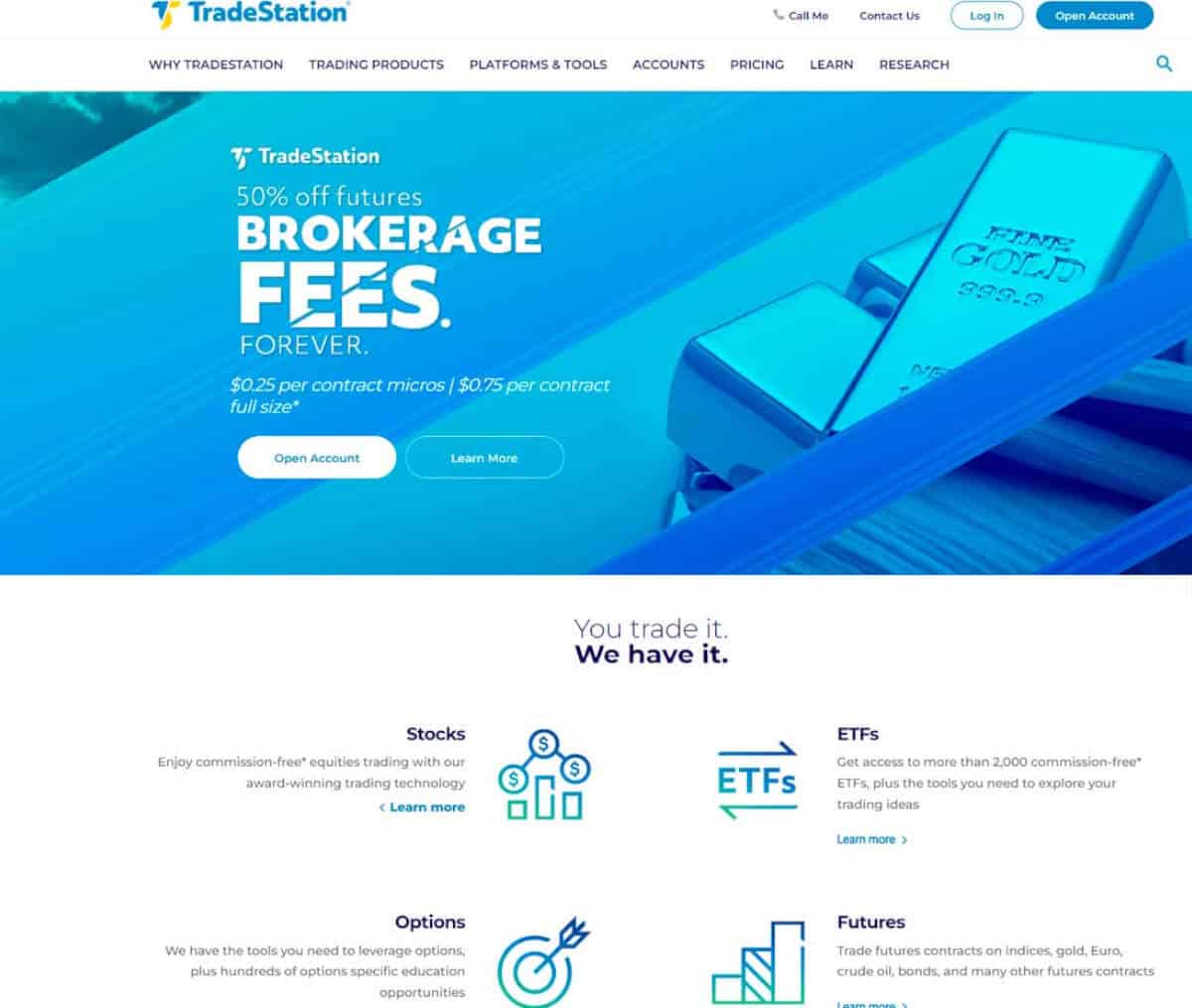 Página web de TradeStation