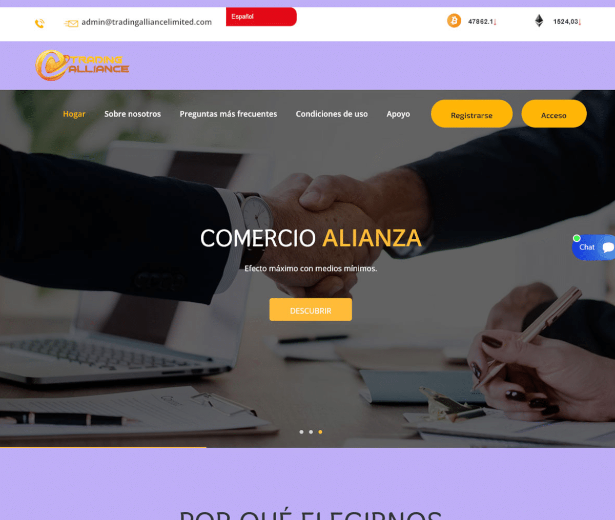 Página web de Trading Alliance Limited