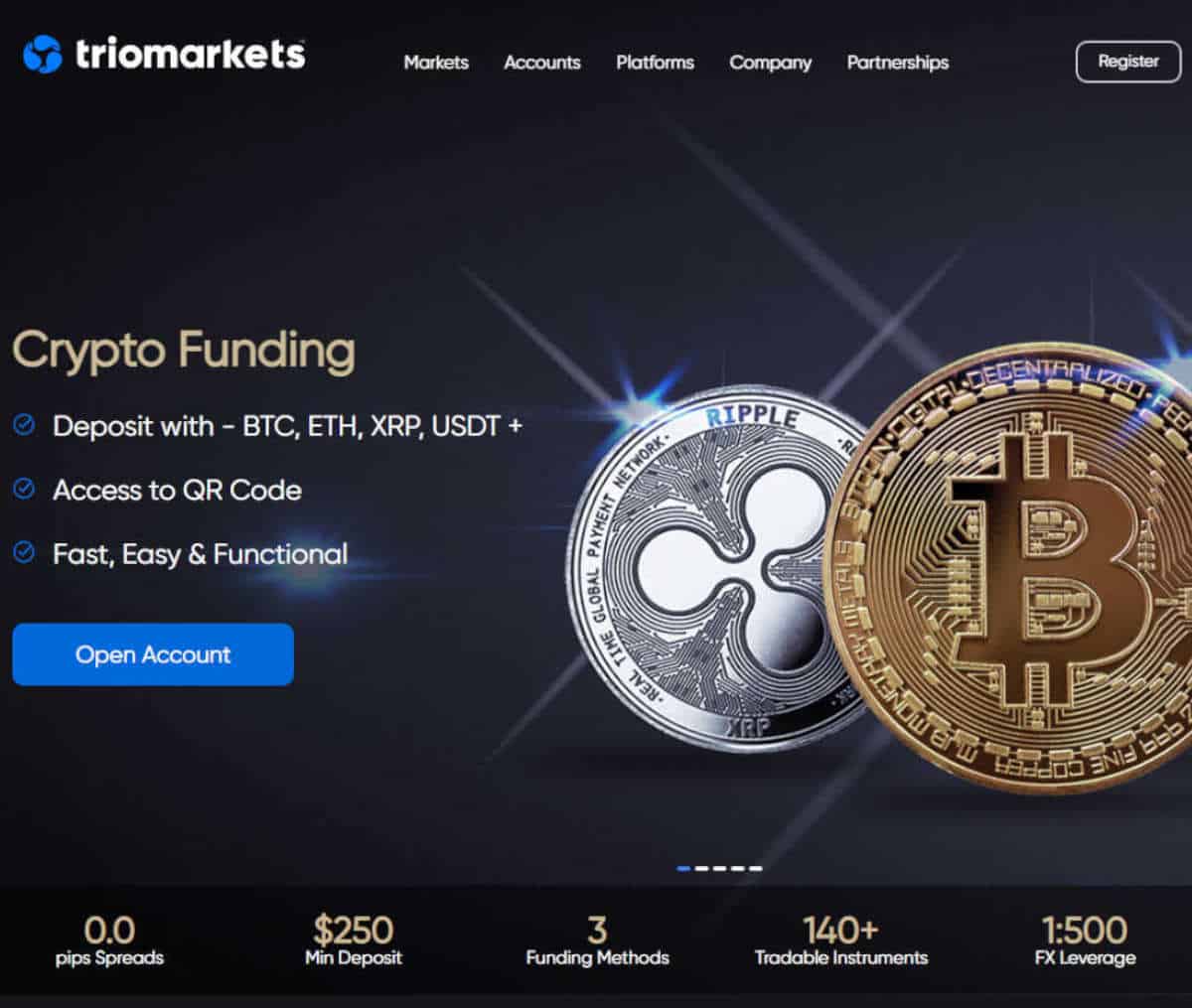 Página web de TrioMarkets