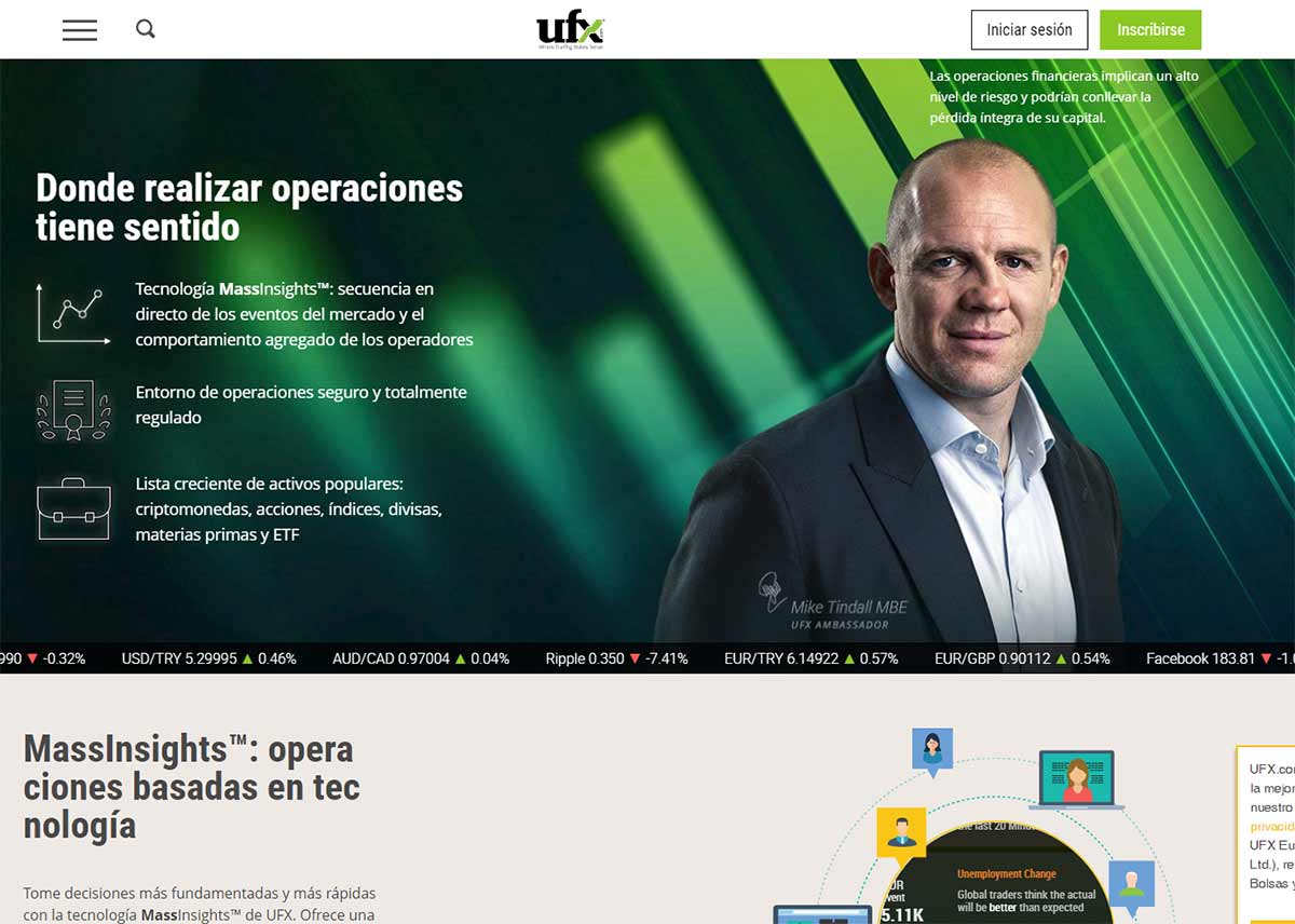 Página web de UFX.com