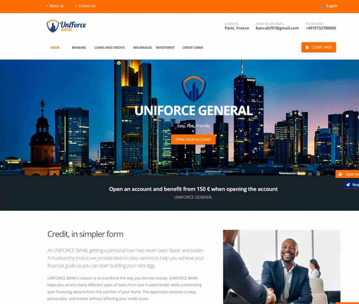 Página web de UNIFORCE BANK