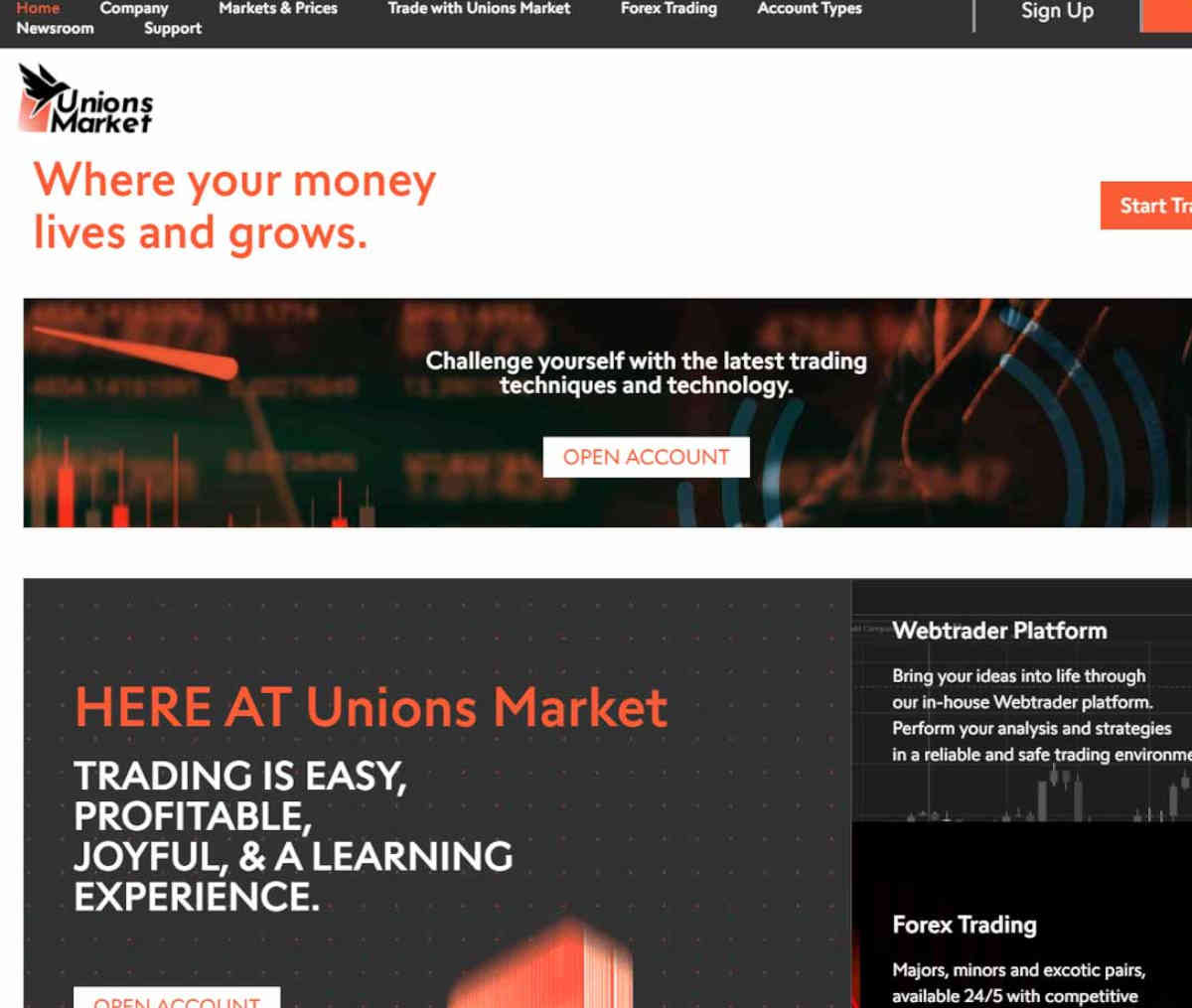 Página web de Unions Market