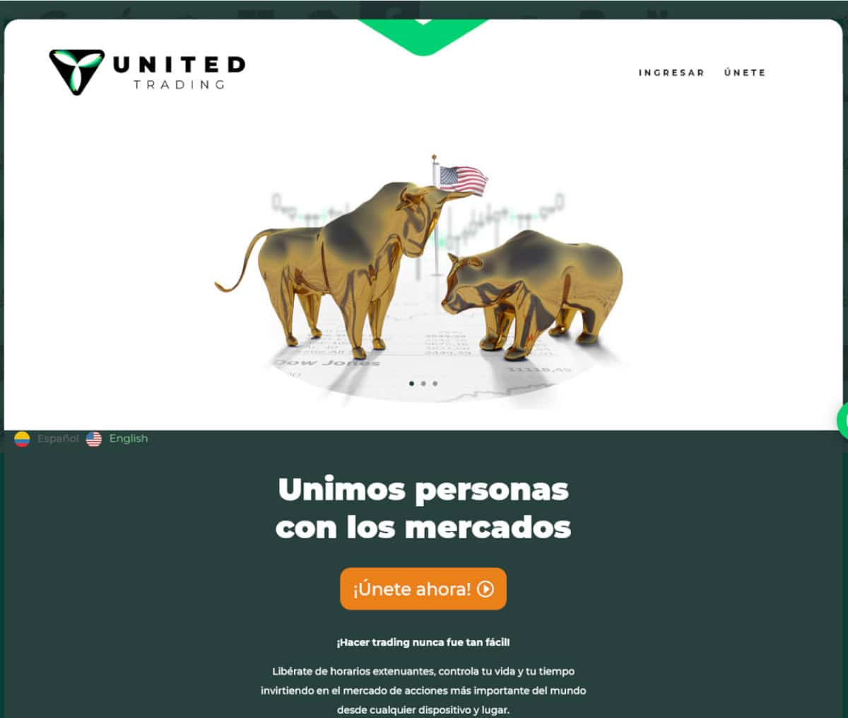 Página web de United Trading