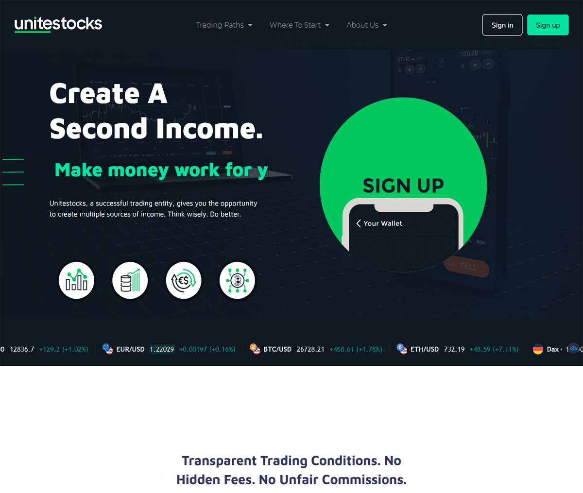 Página web de Unitestocks