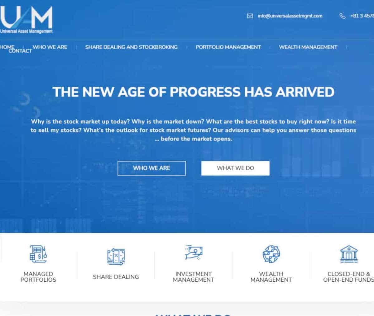 Página web de Universal Asset Management