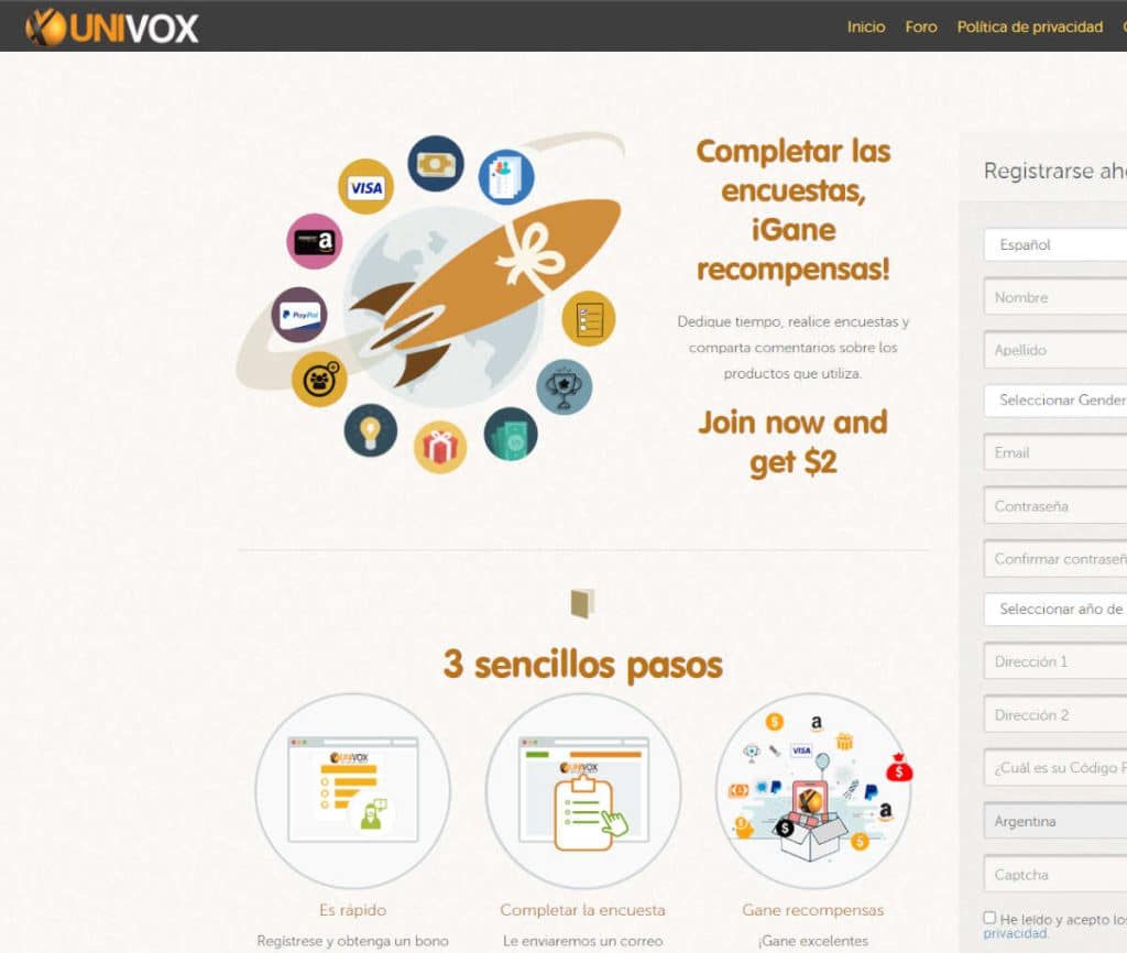 Página web de Univox