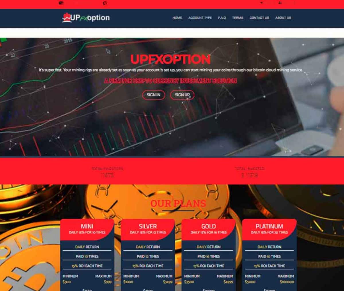 Página web de Upfxoption
