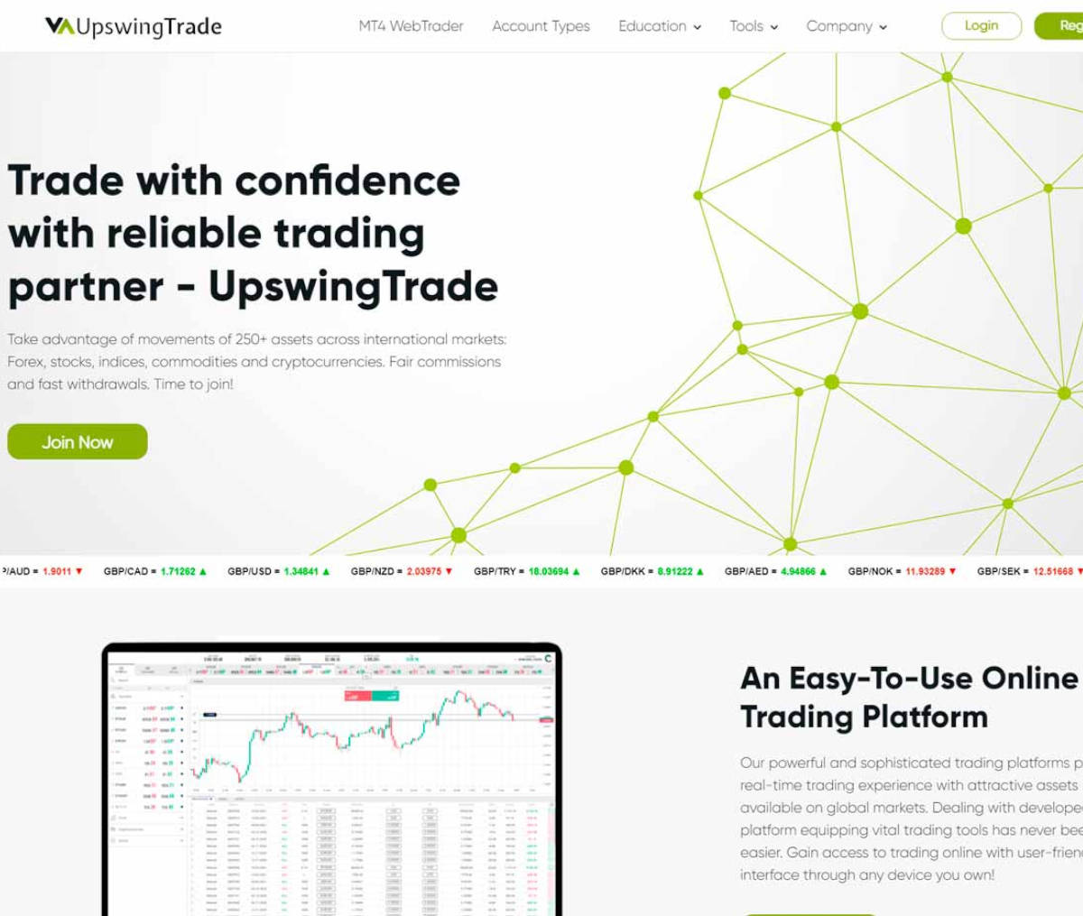 Página web de UpswingTrade