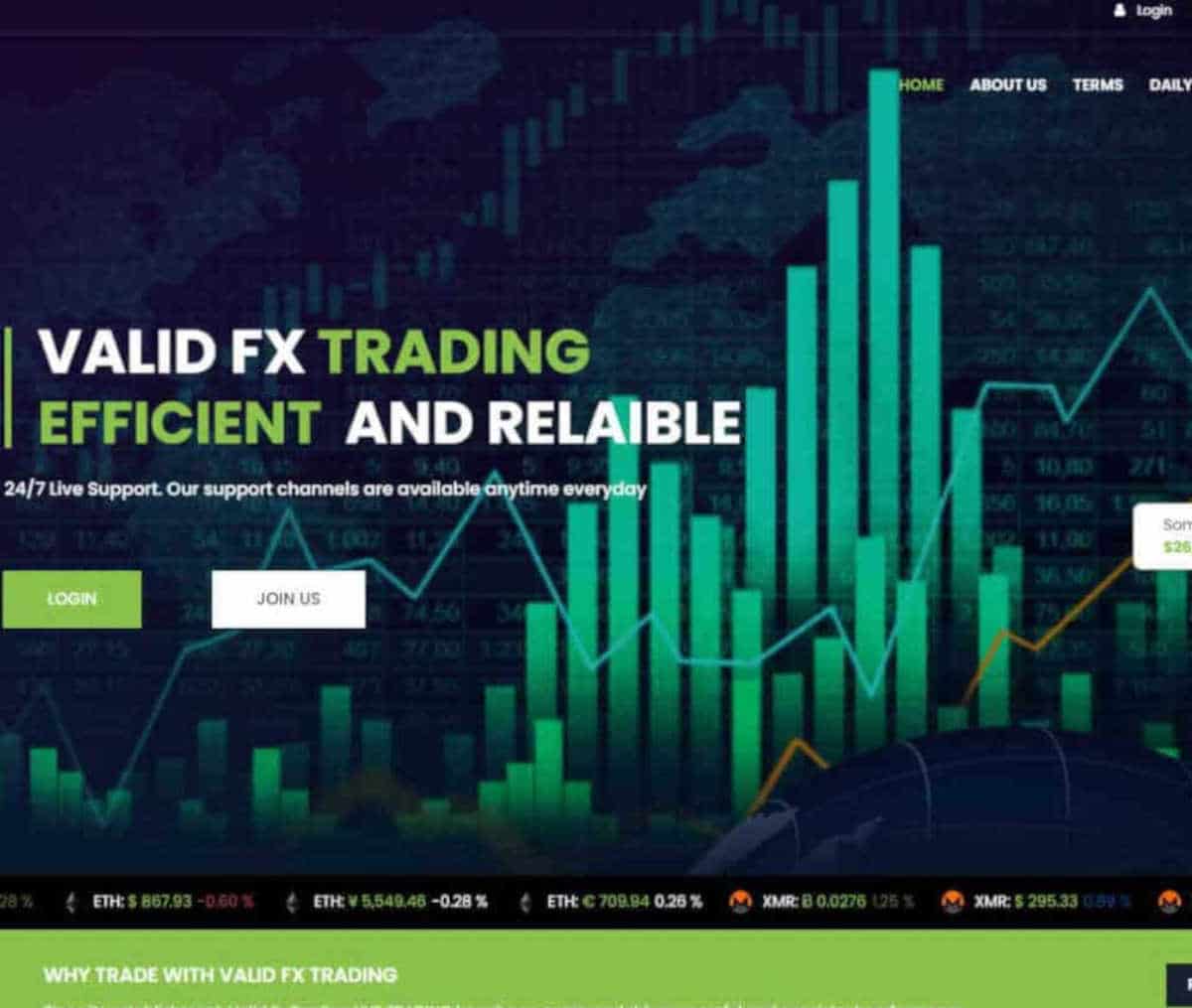 Página web de Valid Fx Arena