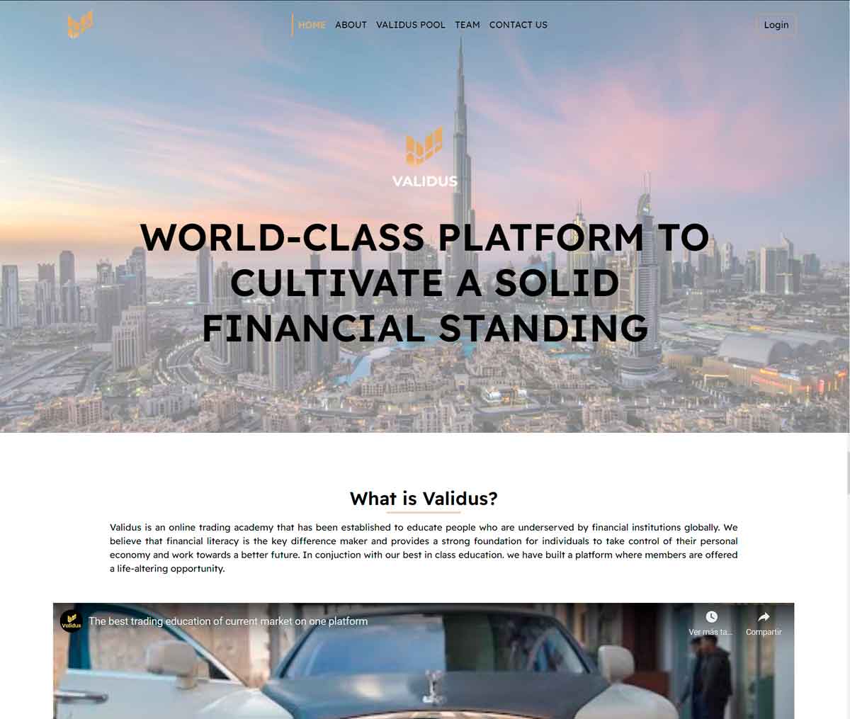 Página web de Validus