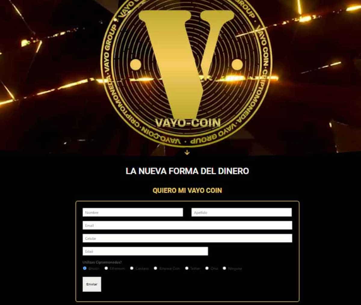 Página web de VAYO-COIN