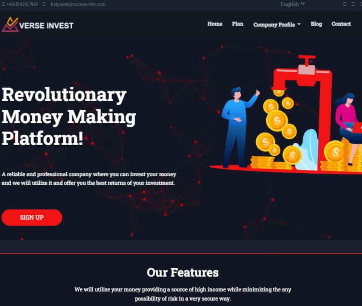 Página web de Verse Investment