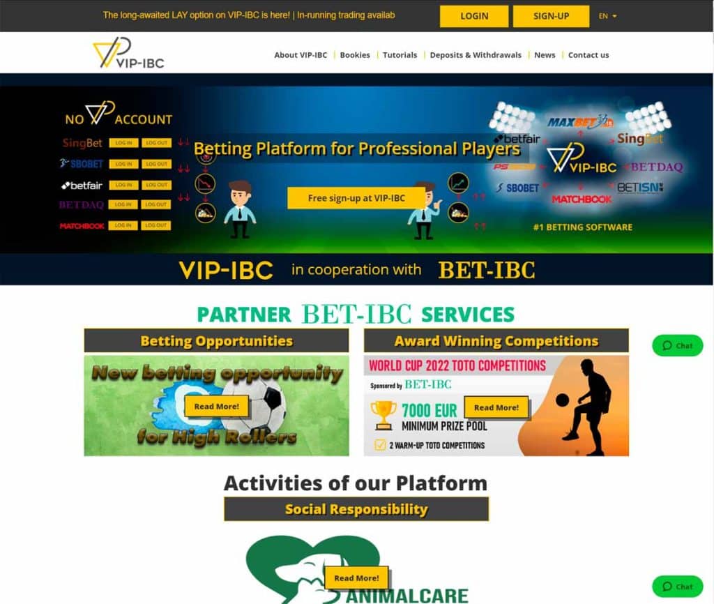 Sitio web de VIP IBC