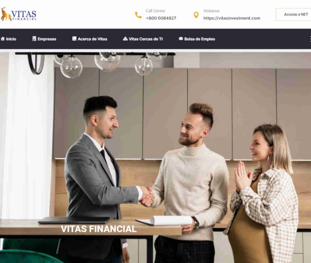 Sitio web de Vitas Financial