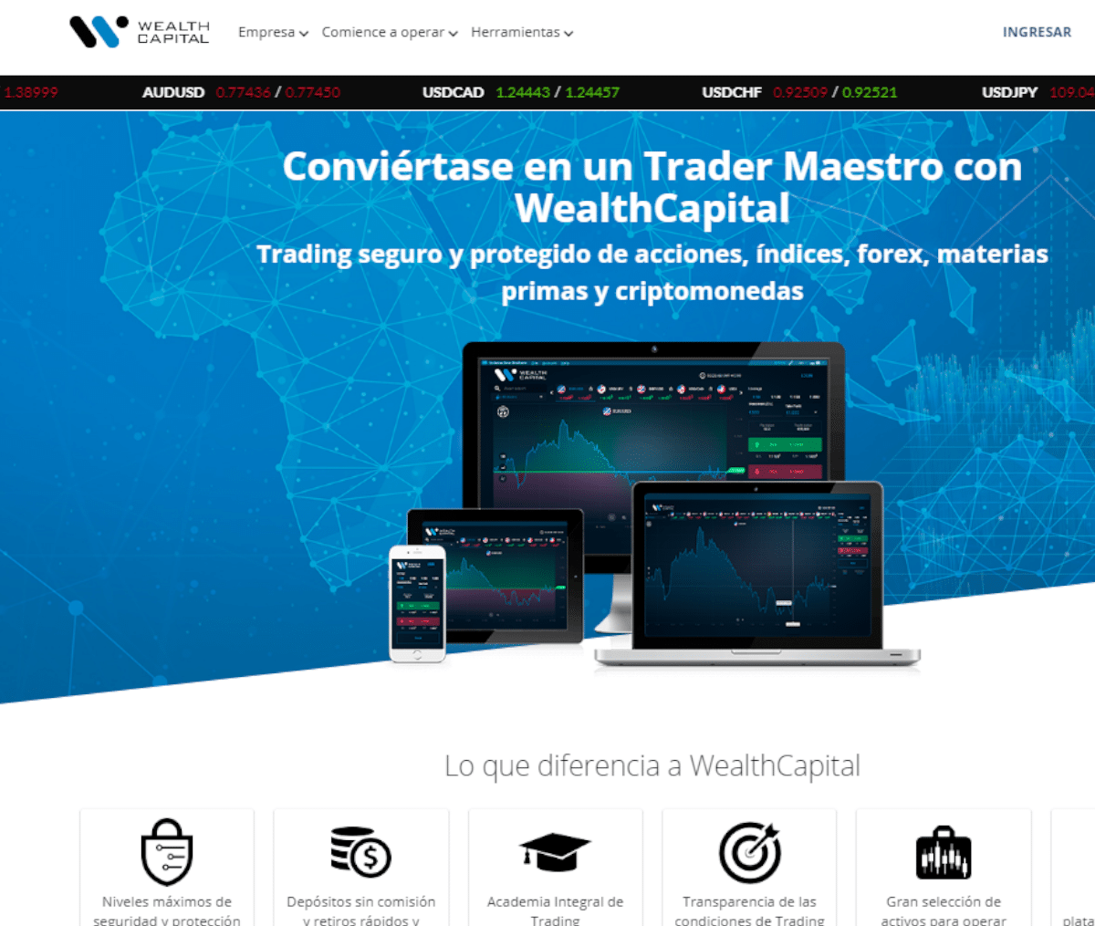 Página web de Wealth Capital