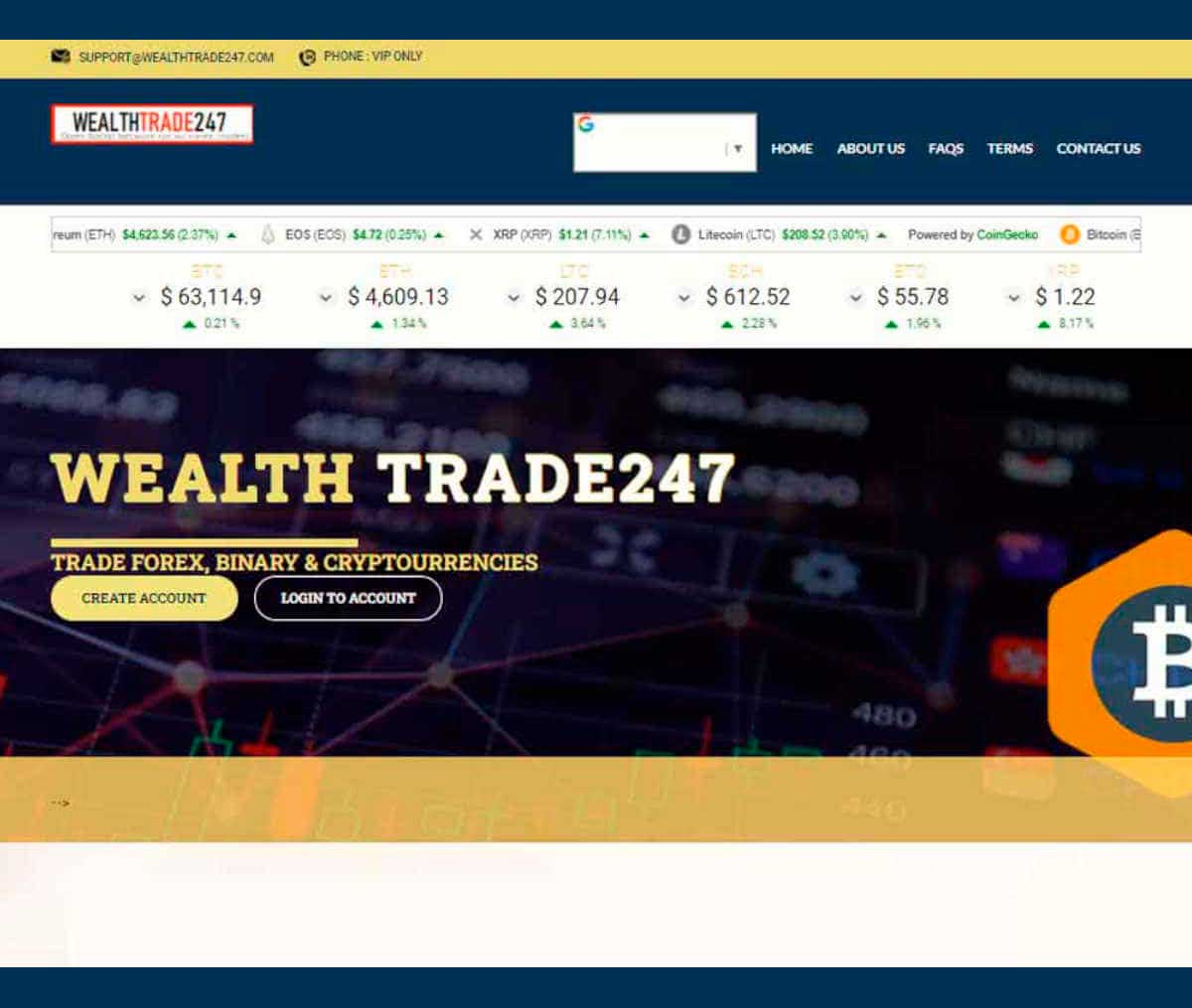 Página web de WEALTHTRADE247