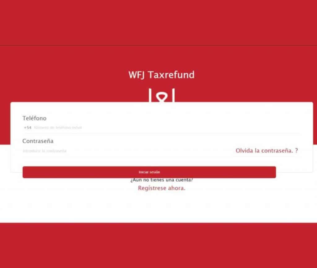Sitio web de WFJ Taxrefund