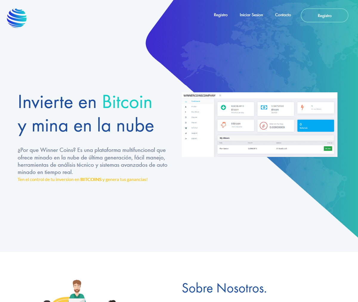 Página web de Winner Coins