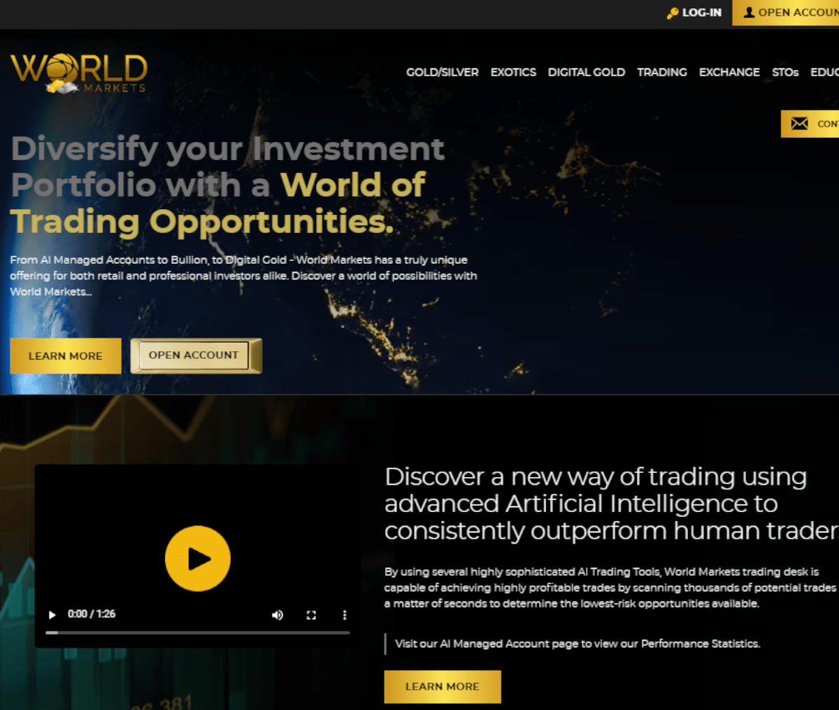 Página web de World Markets