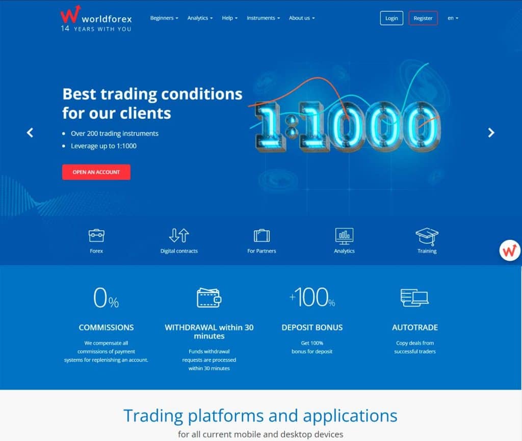 Página Web Worldforex