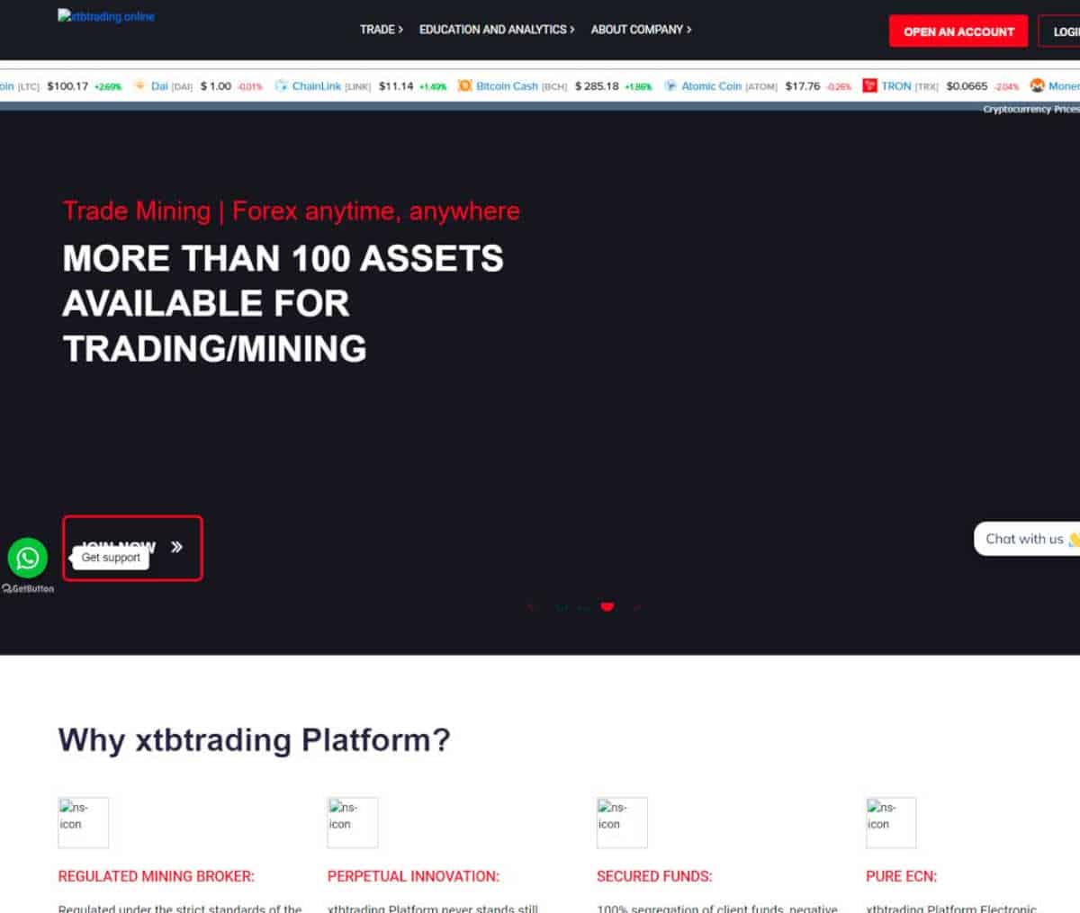 Página web de Xtbtrading Platform