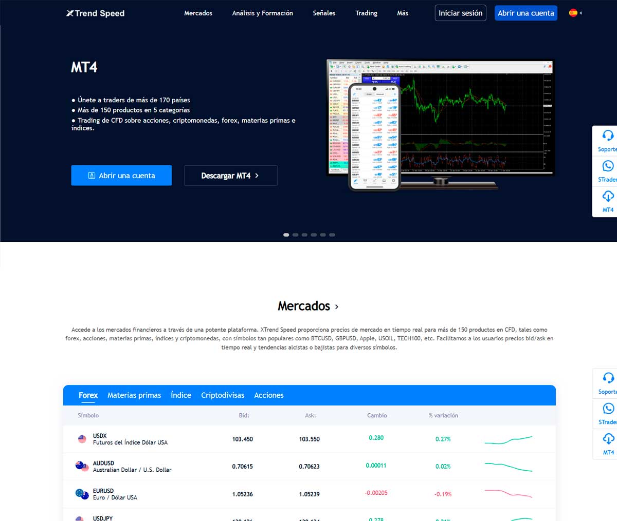 Página web de Xtrend Speed