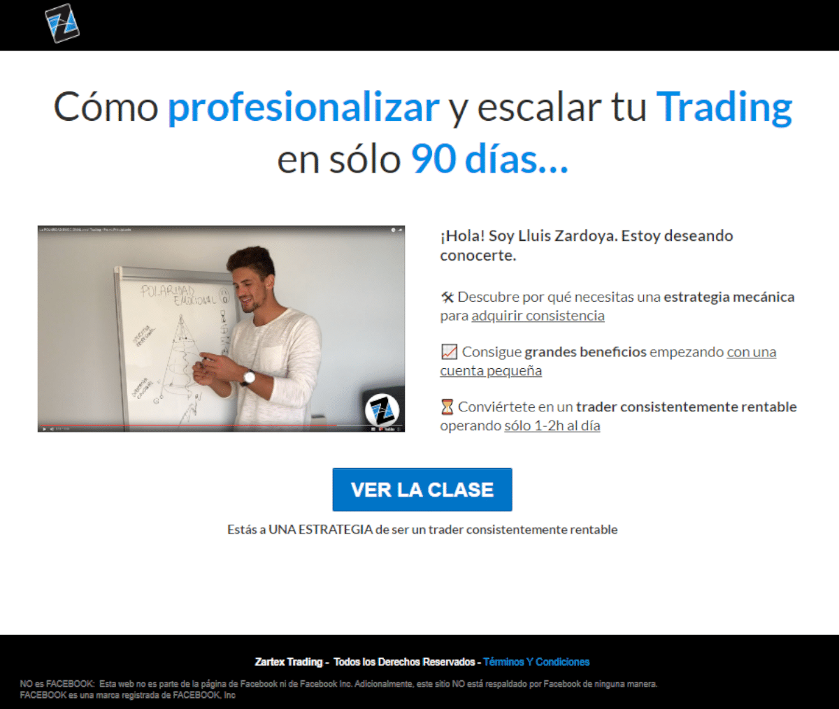 Página web de Zartex Trading