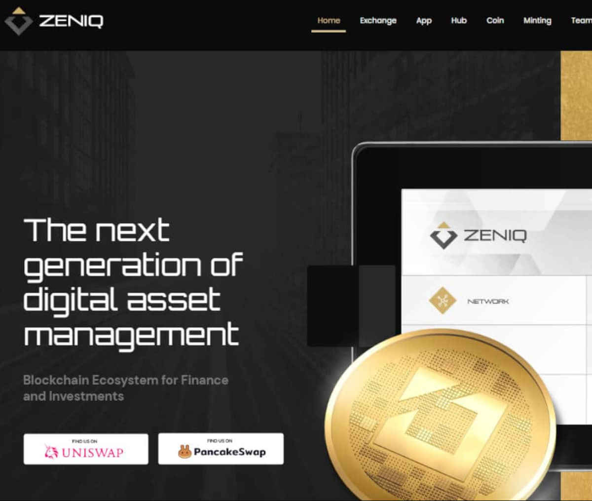 Página web de Zeniq