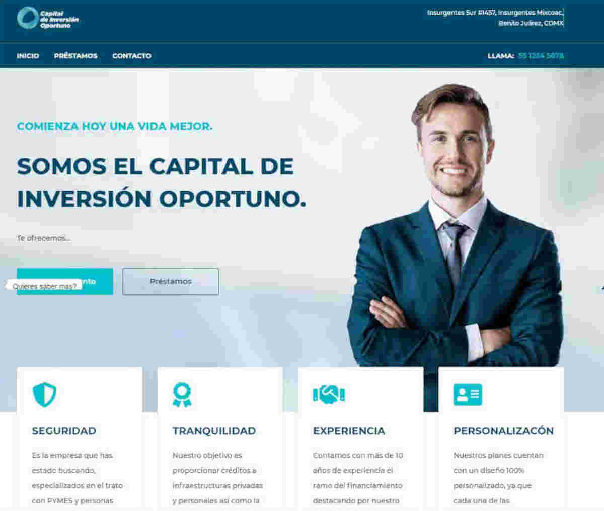 Página web de Capital de Inversión Oportuno