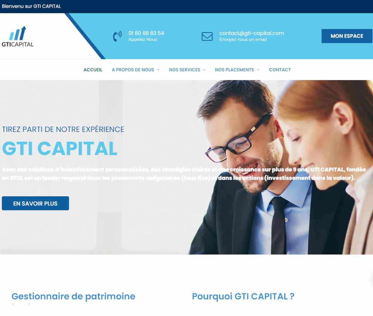 Página web de GTI CAPITAL